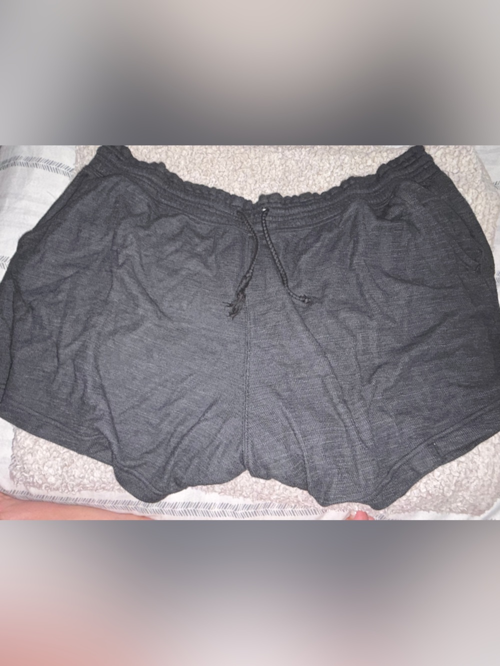 Charcoal Gray Drawstring Lounge Shorts